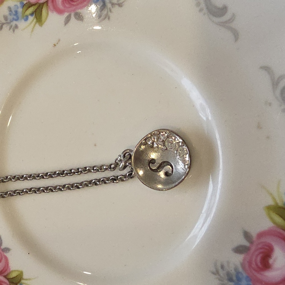 Plunder Silver Initial Pendant Necklace